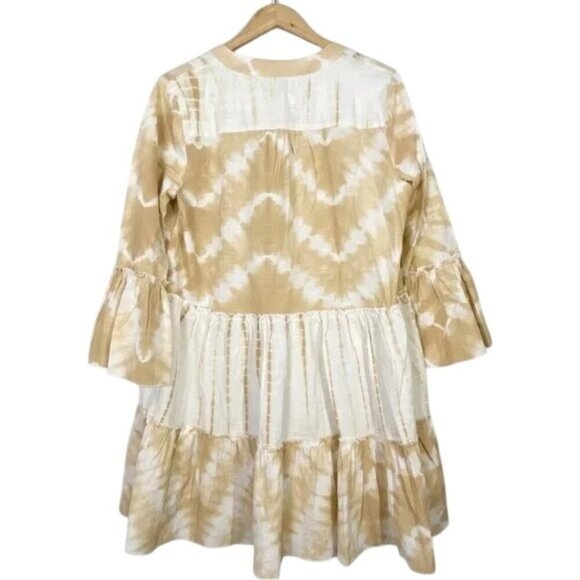 Faherty Vida Tie Dye Trapeze Dress in Maple Sugar - Picture 4 of 6